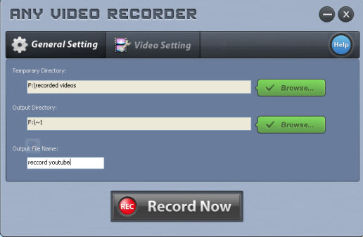 Any Video Recorder interface.